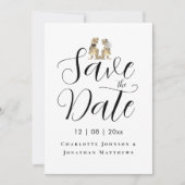 Moderne Funny Dinosaur Theme Wedding Save The Date (Voorkant)