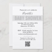 Moderne Funny Stork Neutral Baby shower Invitation (Dos)