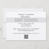 Moderne Funny Stork Neutral Baby shower Invitation (Dos)
