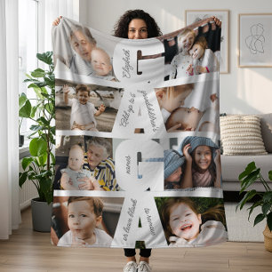 Moderne Gaga-foto-collage & namen van kleinkindere Fleece Deken