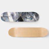 Moderne galaxy Nebula Geometric Gold Triangles Skateboard (Horizontaal)