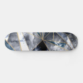 Moderne galaxy Nebula Geometric Gold Triangles Skateboard (Horizontaal)