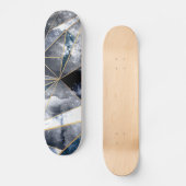 Moderne galaxy Nebula Geometric Gold Triangles Skateboard (Voorkant)