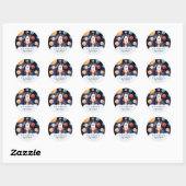 Moderne Galaxy Planets Space Rocket Bedankt Ronde Sticker (Vel)