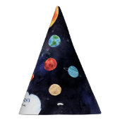 Moderne Galaxy Planets Space Rocket Kids Verjaarda Feesthoedjes (Rechts)