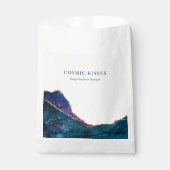 Moderne Galaxy Vibrant Celestial Merk Logo Wit Bedankzakje (Voorkant)