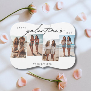 Moderne Galentine's Day fotokaart voor BFF   Beste Feestdagenkaart