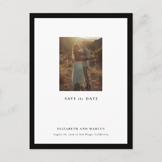 Moderne galerij met vaste rand Lijst Opslaan datum Briefkaart (Voorkant)