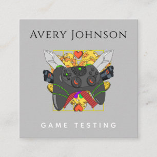 Moderne game-testende gamer Trendy Graphics Cool Vierkante Visitekaartje