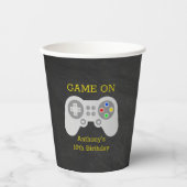 Moderne gamer elke leeftijd papieren bekers (Voorkant)