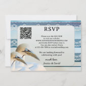 Moderne Gannets All-in-One Beach Wedding Kaart (Achterkant)