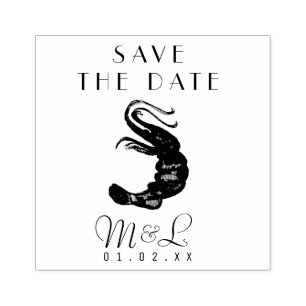 Moderne garnalen oceaan Save the Date ontwerp stem Rubberstempel