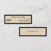 Moderne geavanceerde / beige grens mini visitekaartje (Voorkant / Achterkant)