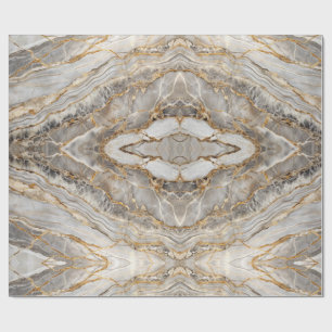 Moderne gebarsten goud witte marmer cadeaupapier