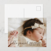 Moderne geboorteaankondiging babyfoto aankondigingskaart (Voorkant / Achterkant)