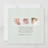 Moderne geboorteaankondiging met monogram en foto kaart (Achterkant)