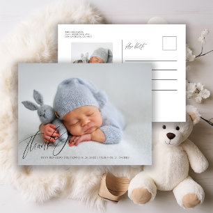 Moderne Geboorteaankondiging Pasgeborene Foto Beda Briefkaart