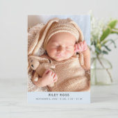 Moderne geboorteaankondiging van foto's | Pastel B Aankondiging (Staand voorkant)