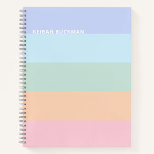 Moderne gebundelde regenboogstripes, naam laptop notitieboek