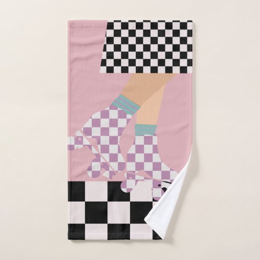 Moderne gecheckte rolschaatscans voor meisjes handdoek (Handdoek)