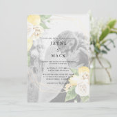 Moderne gedempte foto citroenen bruiloft kaart (Staand voorkant)