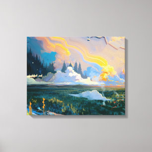 Moderne Gedempte Salie Groen Geometrische Abstract Canvas Afdruk