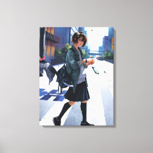 Moderne Gedempte Salie Groene Geometrische Abstrac Canvas Afdruk