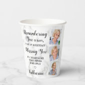 Moderne gedenktijd Aangepaste foto begrafenis P Papieren Bekers (Achterkant)