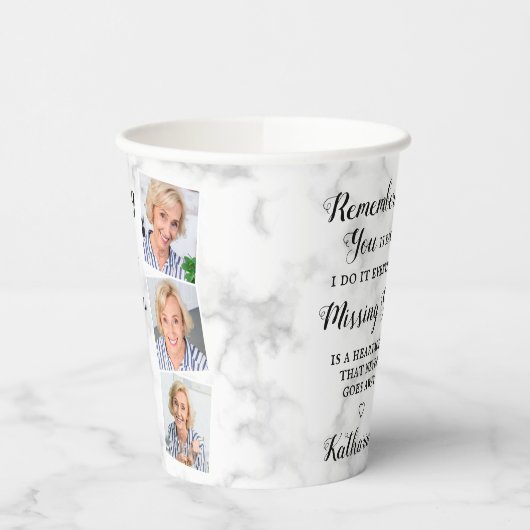 Moderne gedenktijd Aangepaste foto begrafenis P Papieren Bekers (Links)