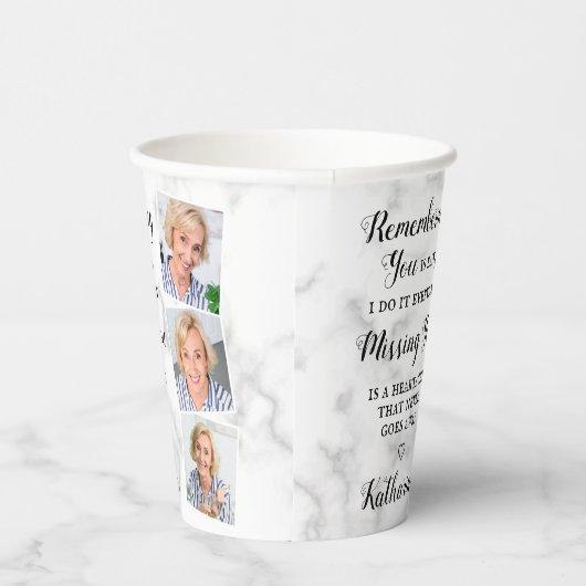 Moderne gedenktijd Aangepaste foto begrafenis P Papieren Bekers (Rechts)