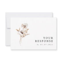 Moderne gedroogde wilde bloem Boho bruiloft RSVP K