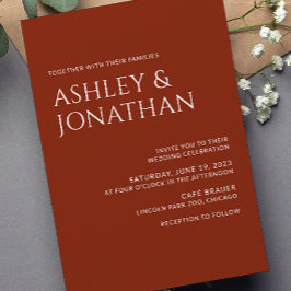 Moderne gedurfde en minimalistische bruiloft kaart