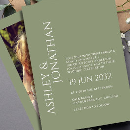 Moderne gedurfde en minimalistische foto bruiloft kaart