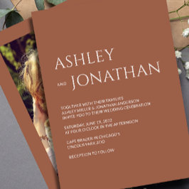 Moderne gedurfde en minimalistische foto bruiloft kaart