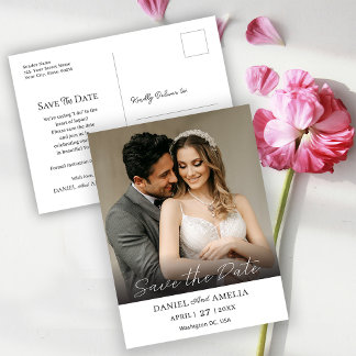 Moderne gedurfde foto | Trouwen Save The Date Brie Briefkaart