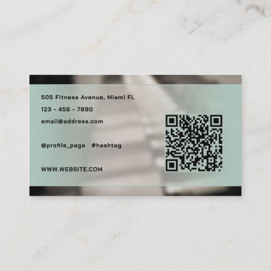 Moderne, gedurfde gym geïnspireerd visitekaartje (Achterkant)