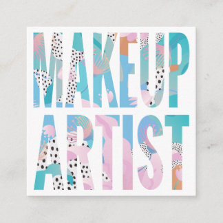 Moderne gedurfde make-up artiest abstract mode pat vierkante visitekaartje