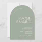Moderne gedurfde namen Arch Sage Wedding Kaart (Voorkant)