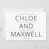 Moderne gedurfde namen Minimalistische bruiloft ui Save The Date (Voorkant)