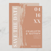 Moderne gedurfde redder de datum van de terracotta save the date (Voorkant / Achterkant)