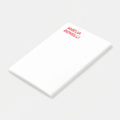 Moderne gedurfde rode naam Minimalist Professional Post-it® Notes (Schuin)