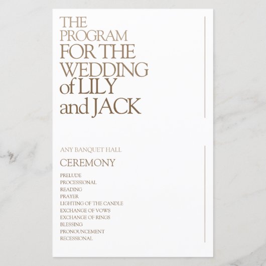 Moderne gedurfde typografie Save the Date-programm (Achterkant)