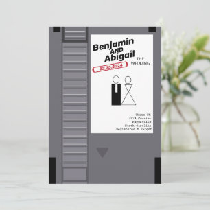Moderne Geek Nerd Gamer Vintage Retro Uitnodiging