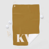 Moderne Geel Goud Monogram Initialen Gepersonalise Golfhanddoek (Insitu)