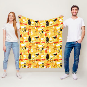 Moderne geel & zwart abstracte stijl fleece deken