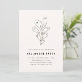 Moderne Geesten Halloween Party Minimale Uitnodigi Kaart (Staand voorkant)
