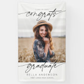 Moderne Gefeliciteerd Afgestudeerd Afstudeerscript Spandoek (Verticaal)