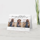 Moderne Gefeliciteerd Afstuderen 3 Fotoscript Kaart (Voorkant)