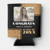 Moderne Gefeliciteerd Afstuderen Glitter Foto Blikjeskoeler (Voorkant)