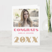Moderne Gefeliciteerd Afstuderen Naam Foto Kaart (Voorkant)